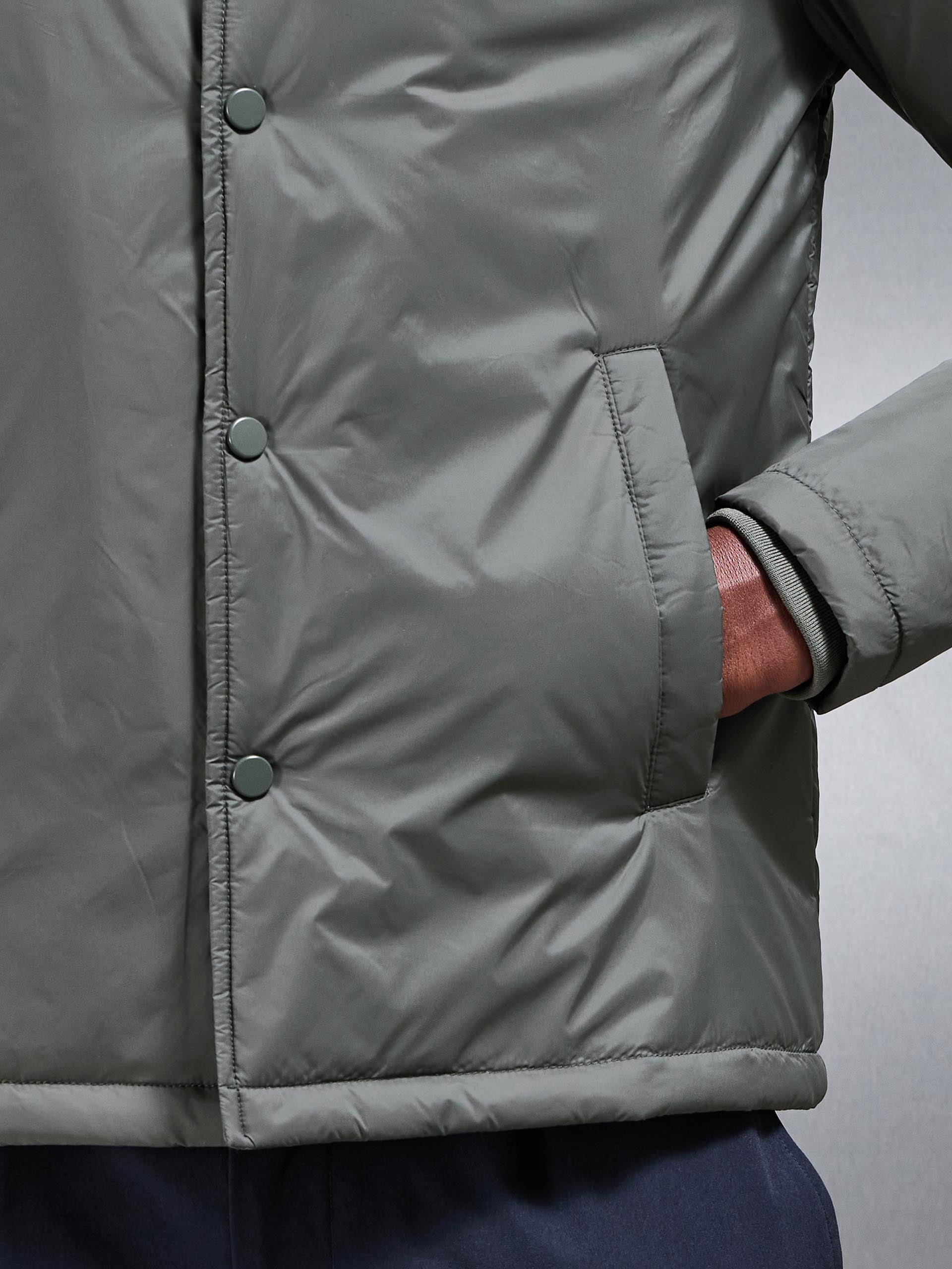 Padded Coach Jacket in Olive
