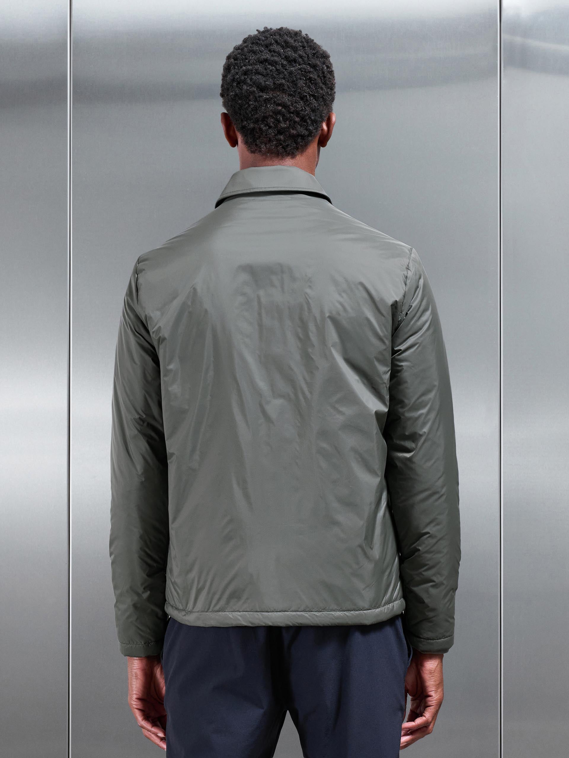 Padded Coach Jacket in Olive