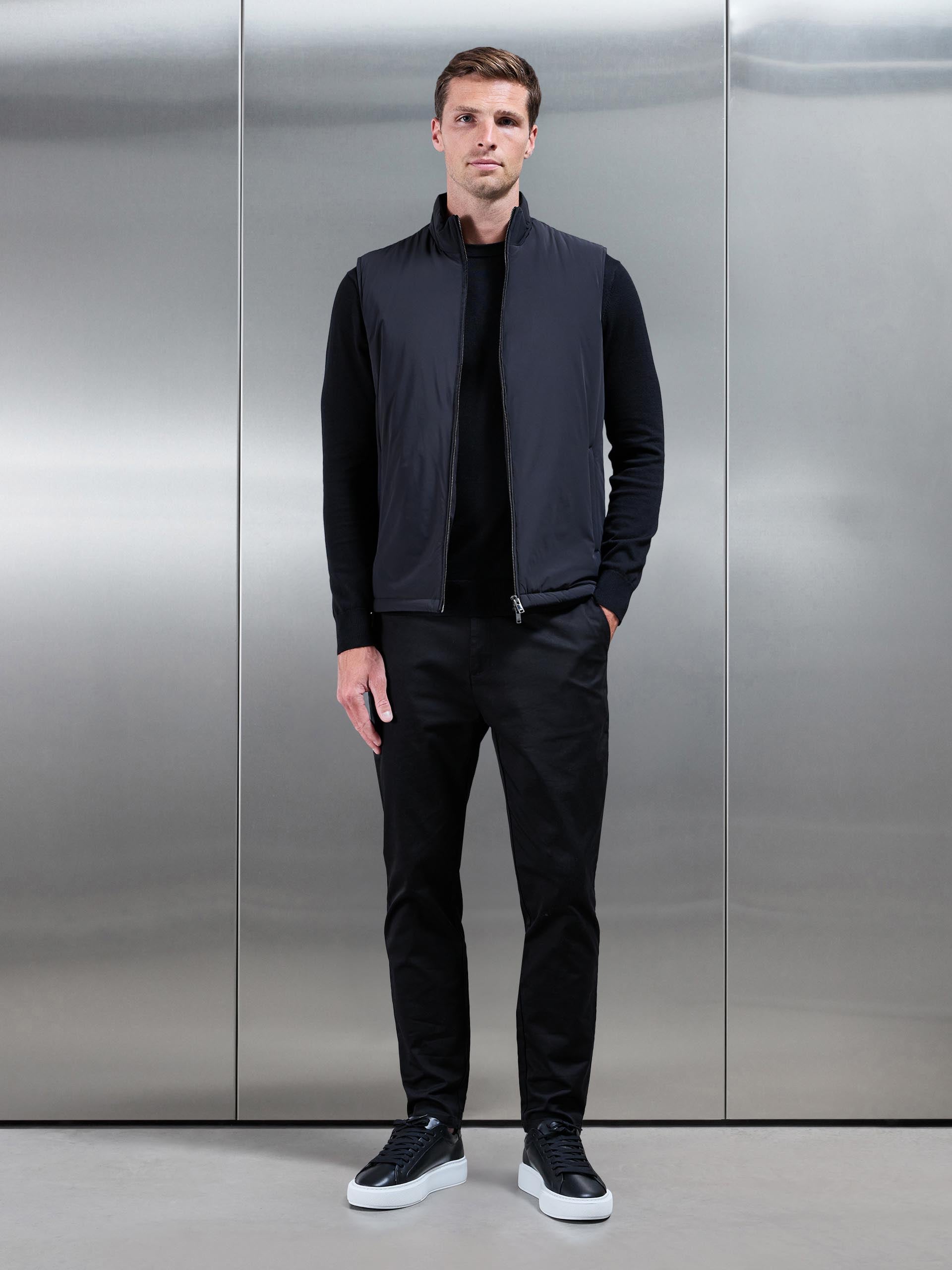 Padded Shell Gilet in Black