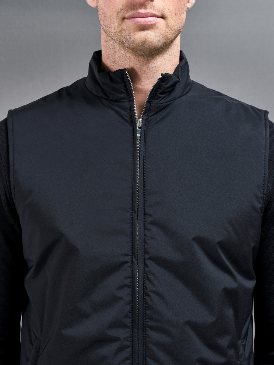 Padded Shell Gilet in Black