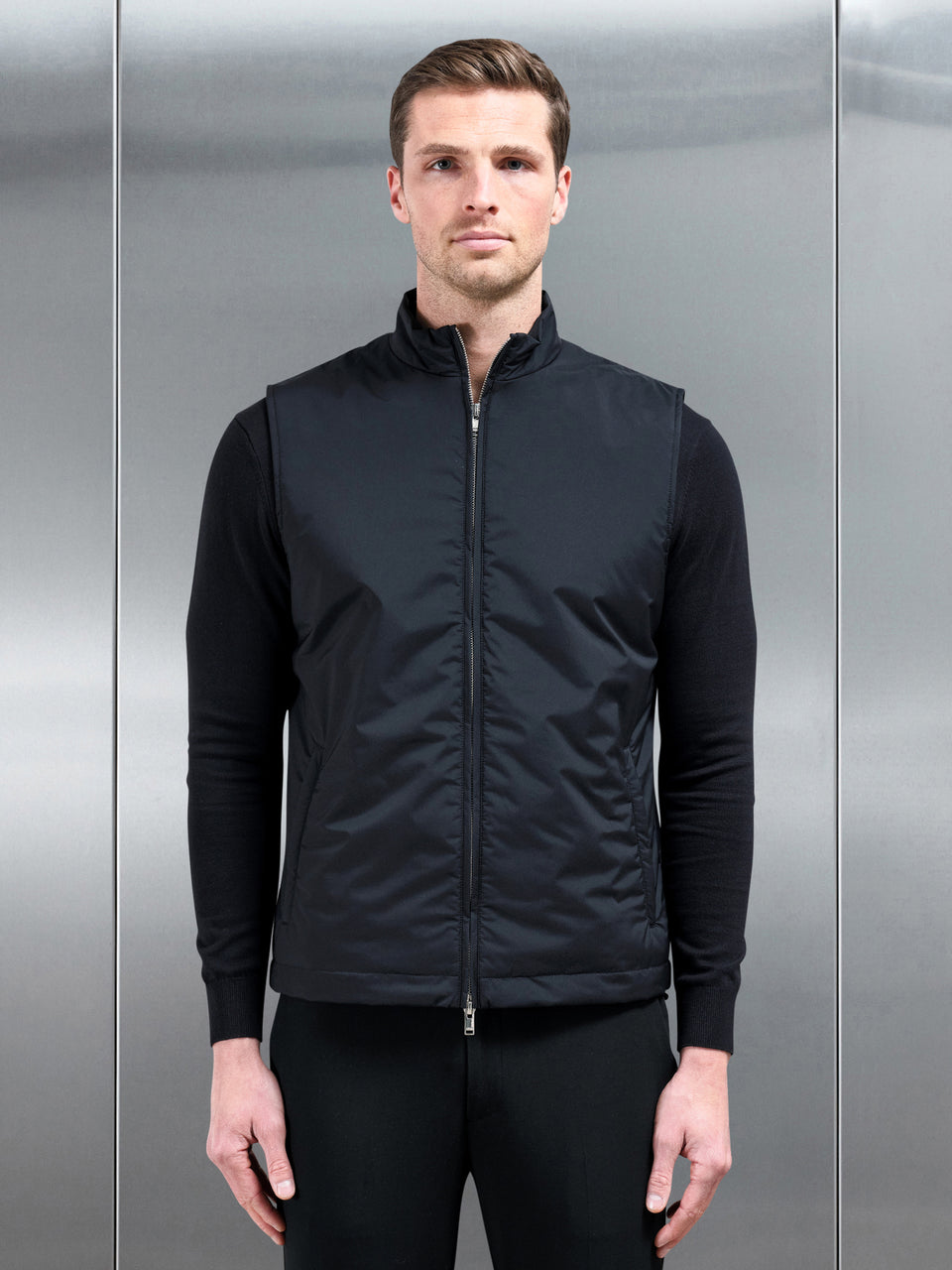 Padded Shell Gilet in Black