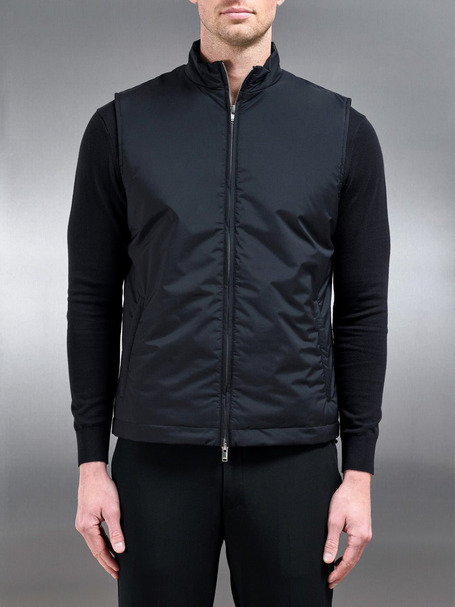 Padded Shell Gilet in Black