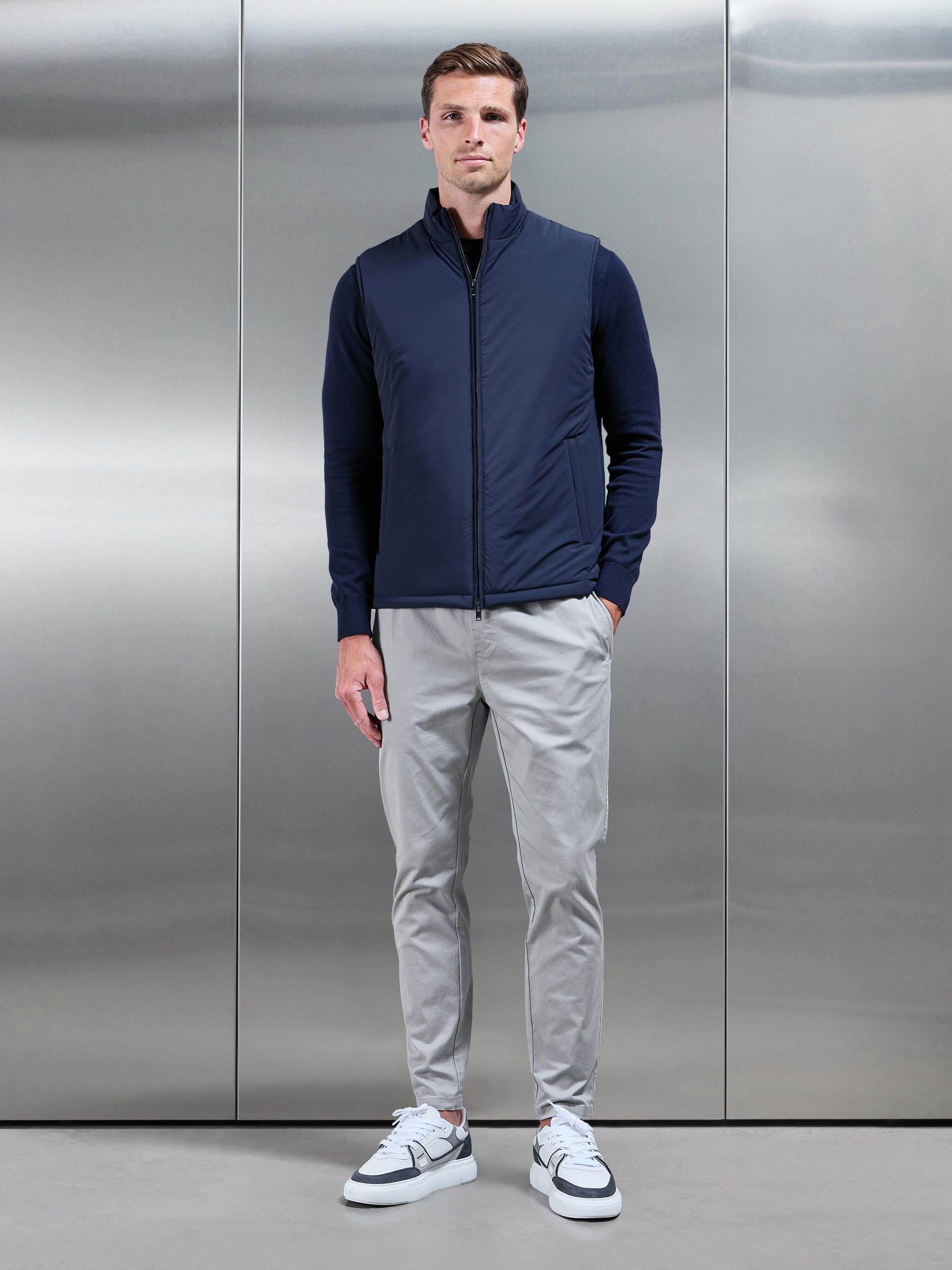 Padded Shell Gilet in Navy