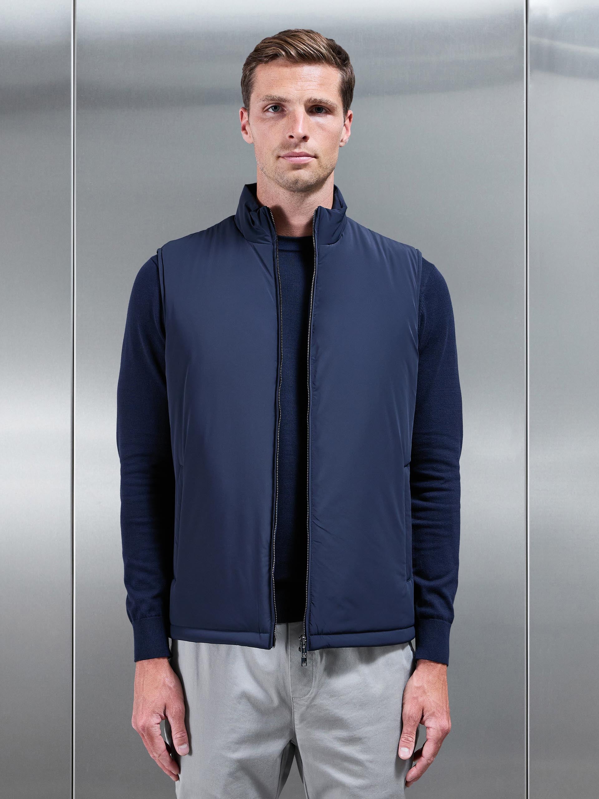 Padded Shell Gilet in Navy