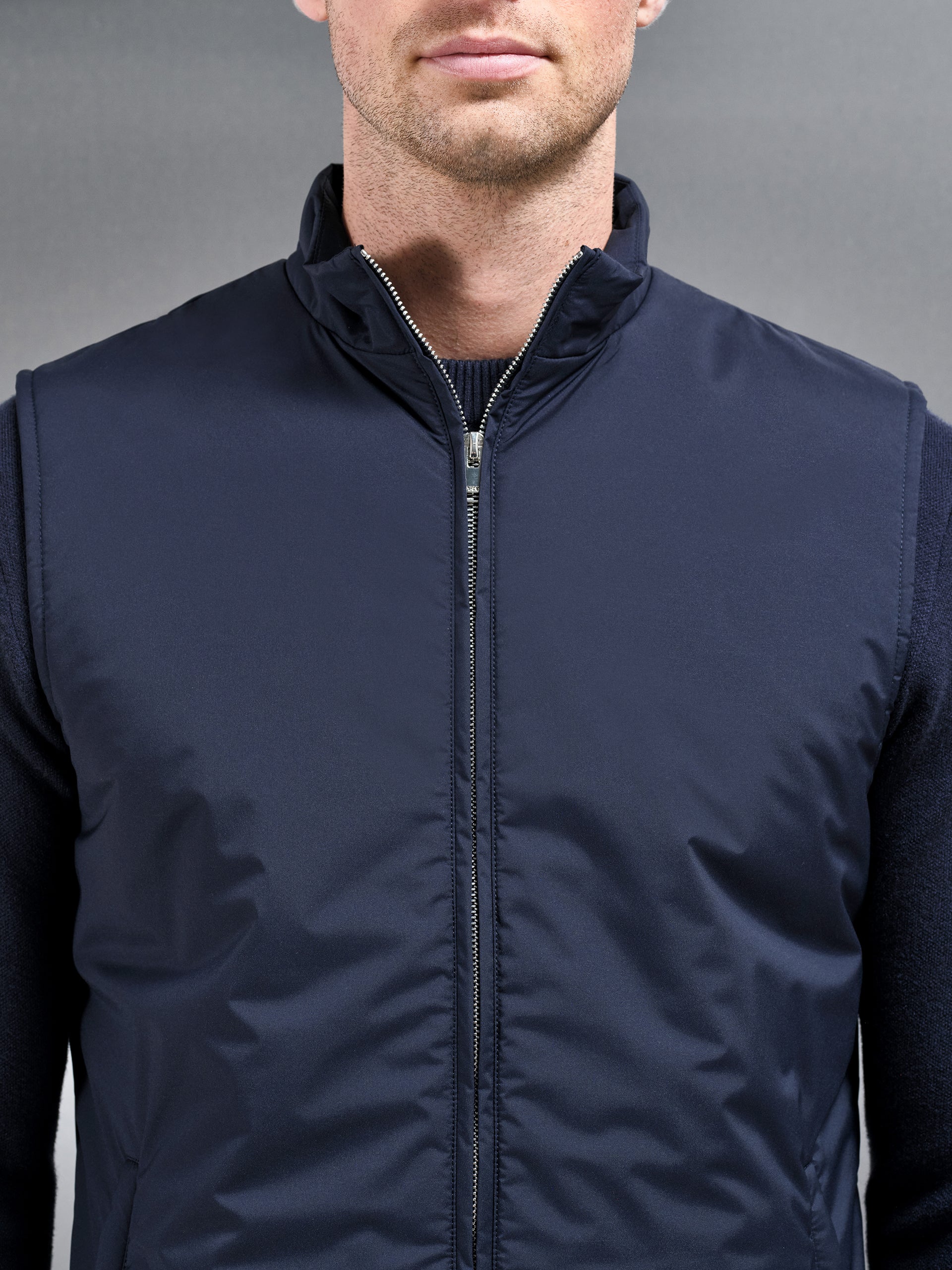 Padded Shell Gilet in Navy