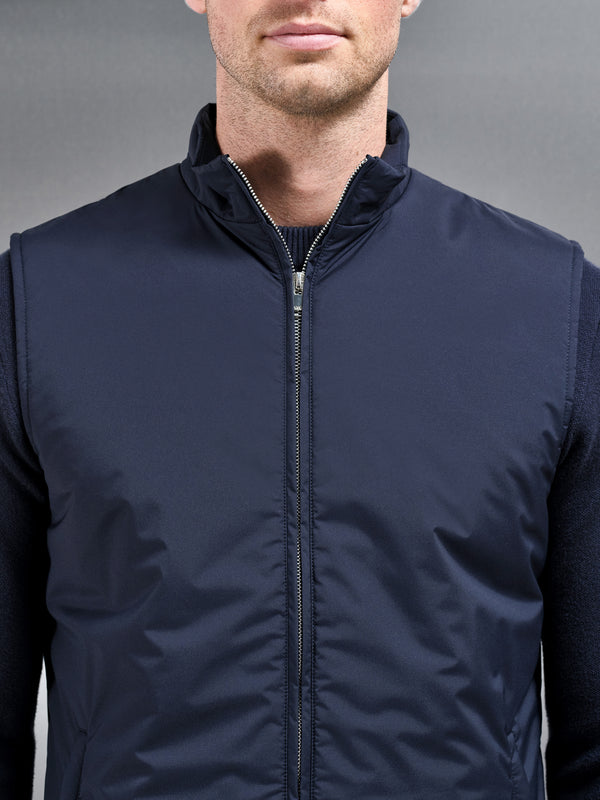 Padded Shell Gilet in Navy