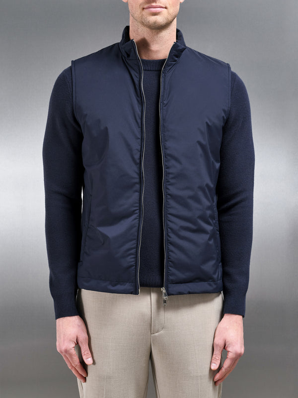 Padded Shell Gilet in Navy