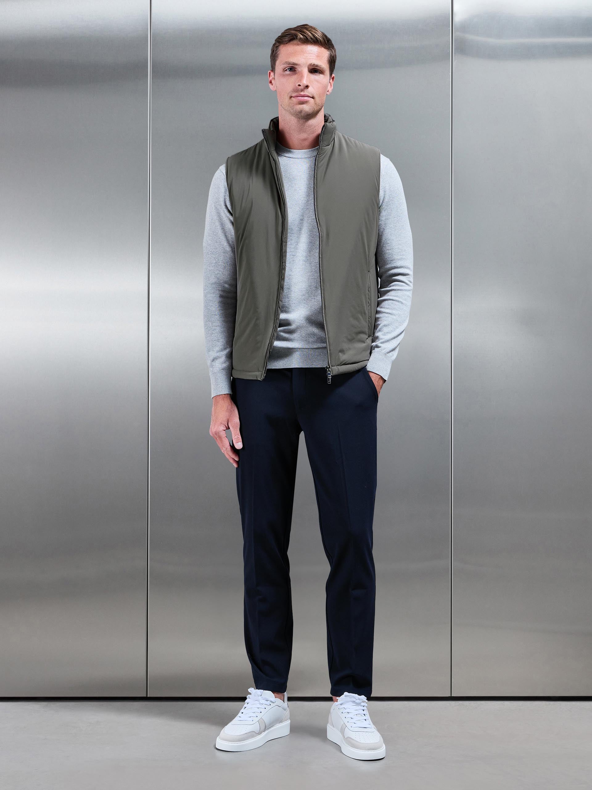 Padded Shell Gilet in Olive
