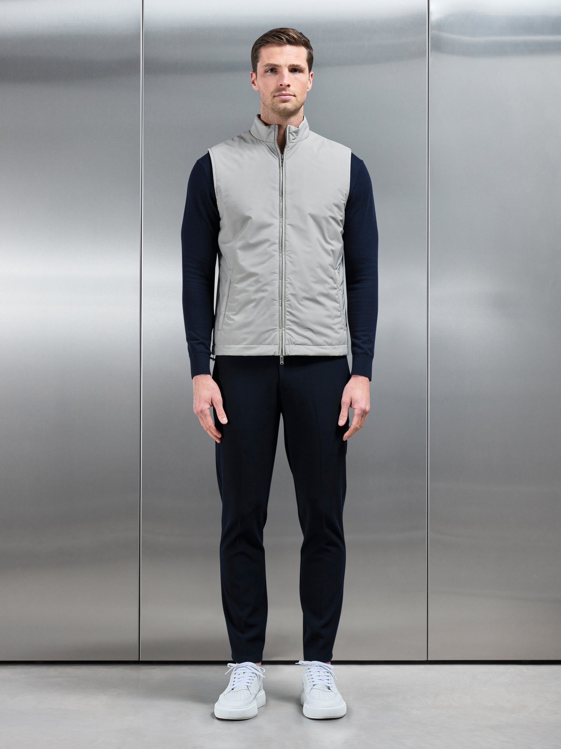 Padded Shell Gilet in Stone