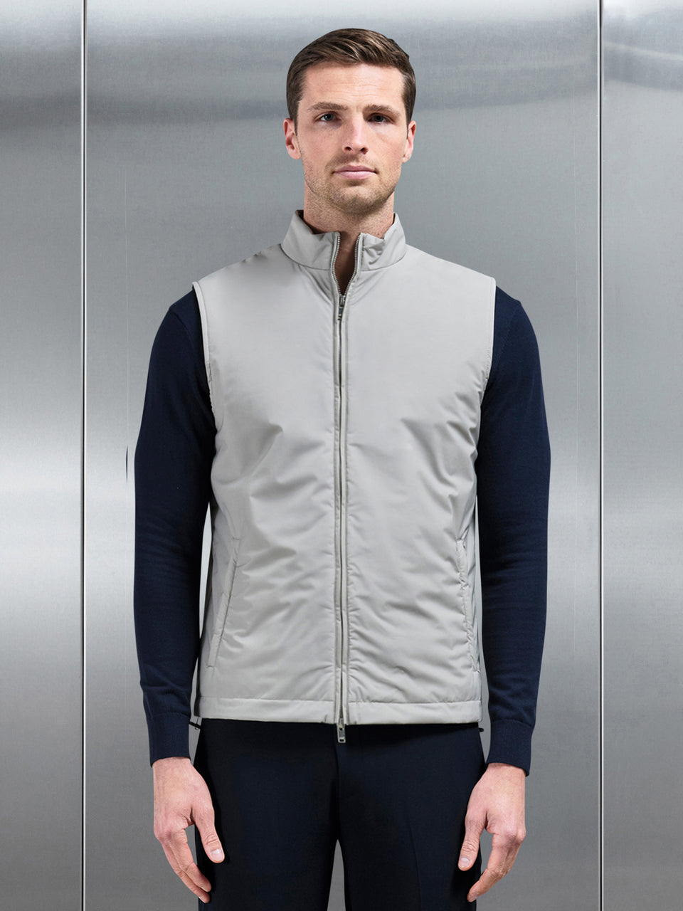 Padded Shell Gilet in Stone