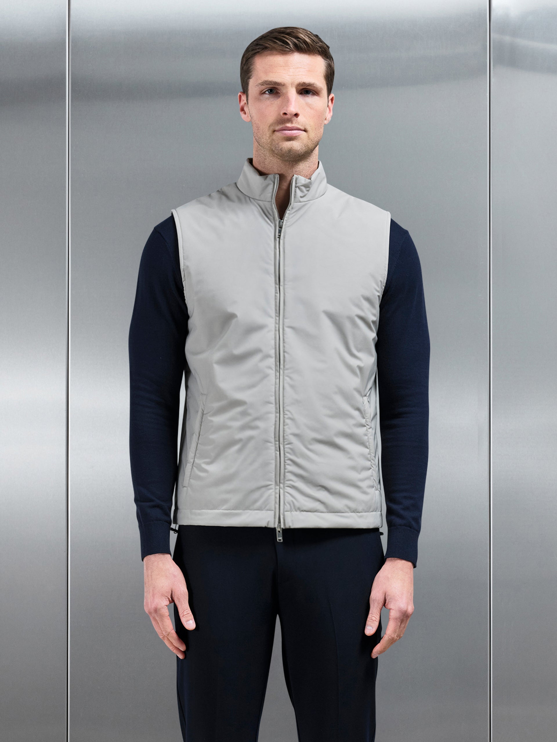 Padded Shell Gilet in Stone