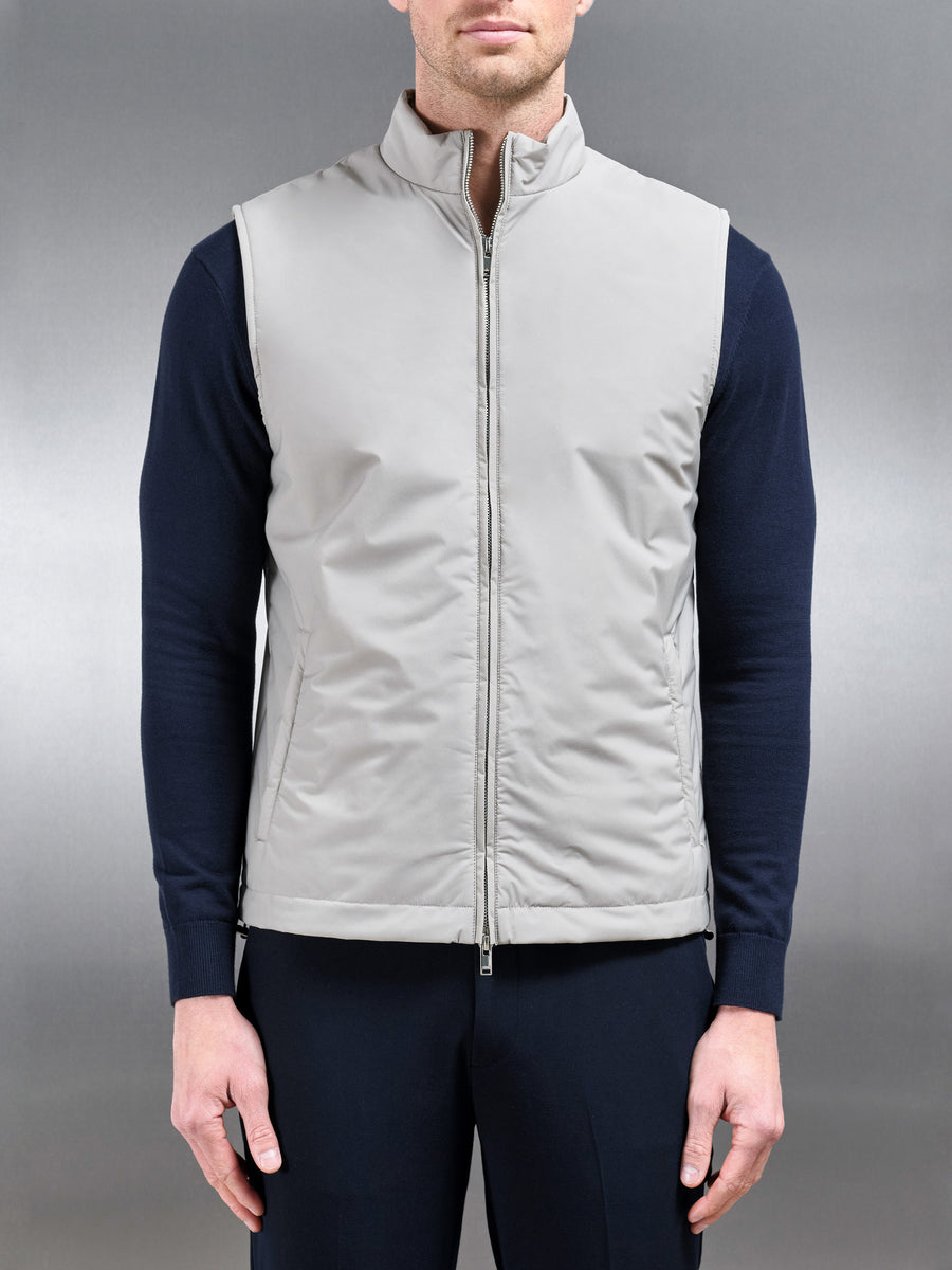 Padded Shell Gilet in Stone