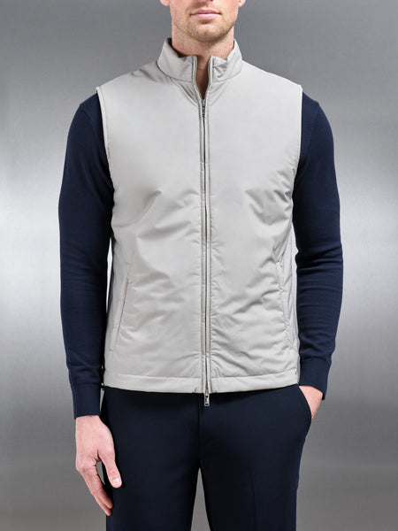 Padded Shell Gilet in Stone