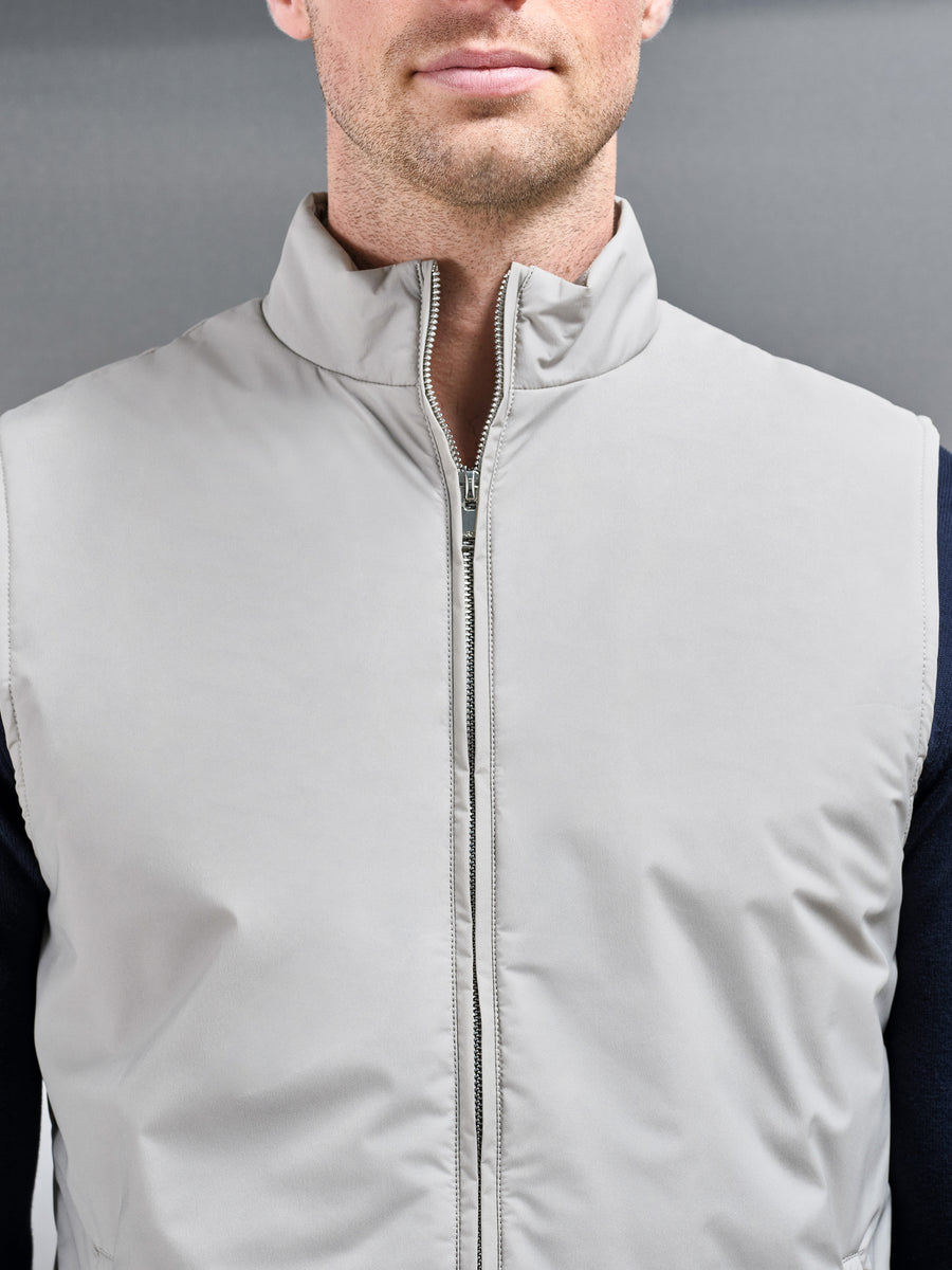 Padded Shell Gilet in Stone