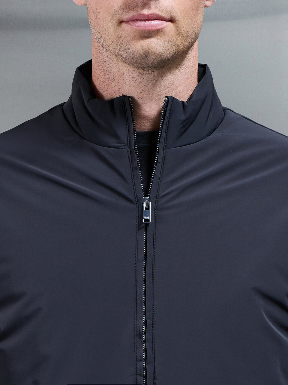 Padded Shell Zip Through Jacket in Black
