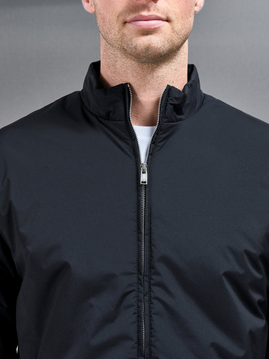 Padded Shell Zip Through Jacket in Black