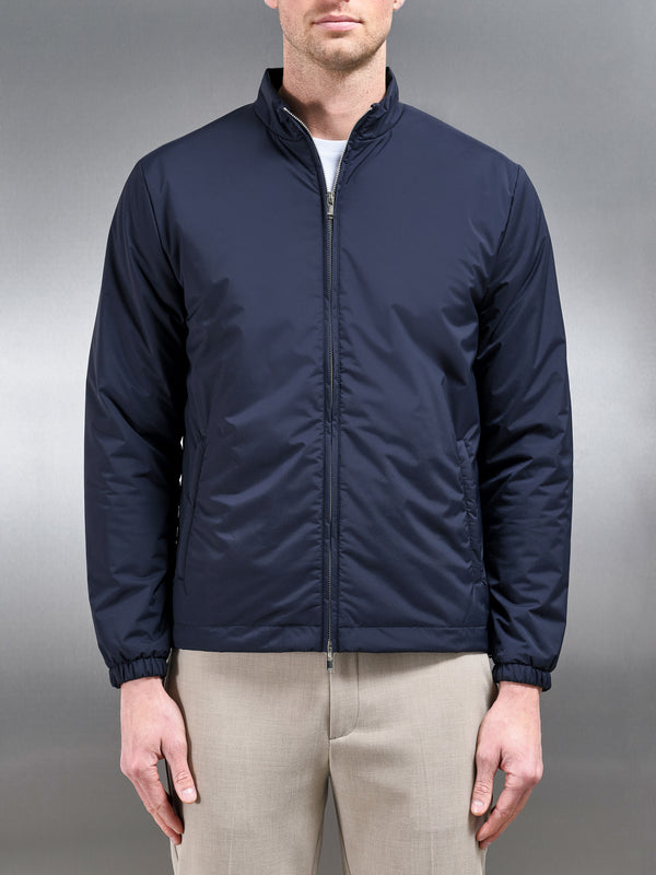 Padded Shell Zip Through Jacket in Navy