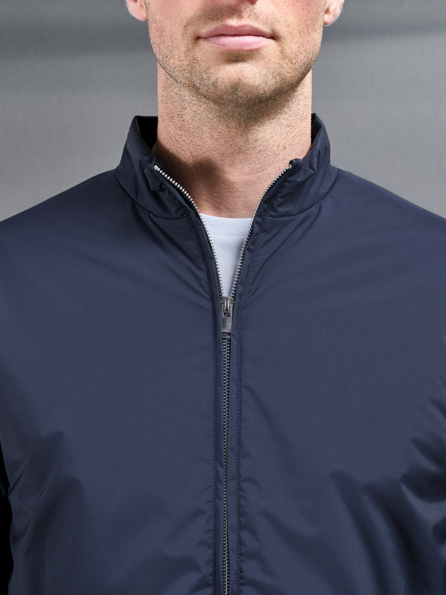 Padded Shell Zip Through Jacket in Navy