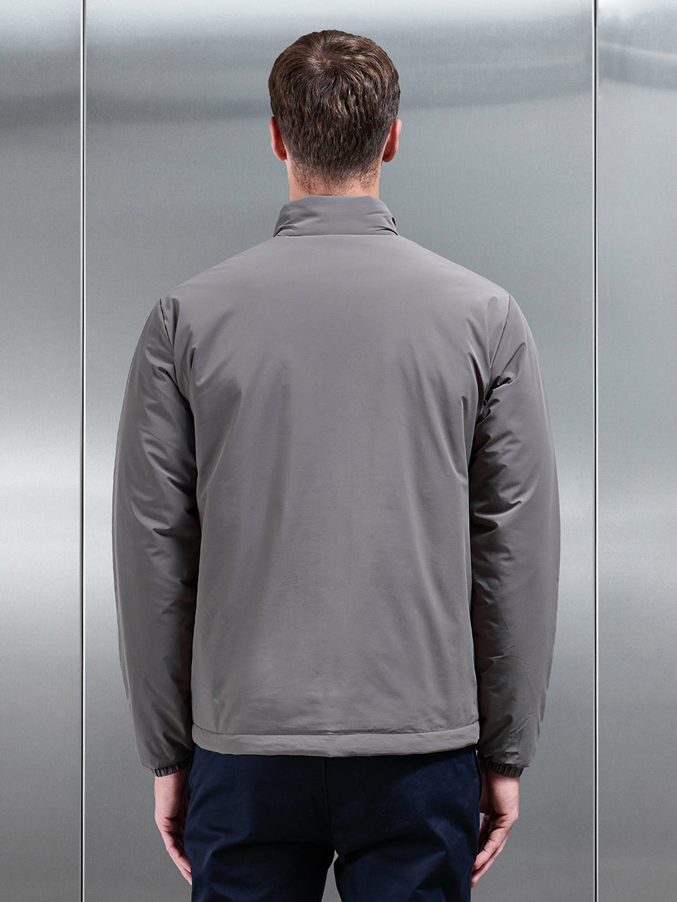Padded Shell Zip Through Jacket in Olive