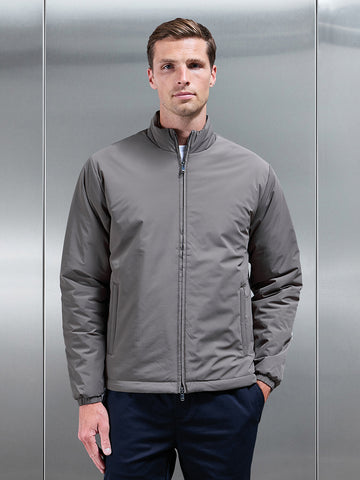 Padded Shell Zip Through Jacket in Olive