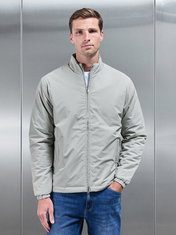 Padded Shell Zip Through Jacket in Stone