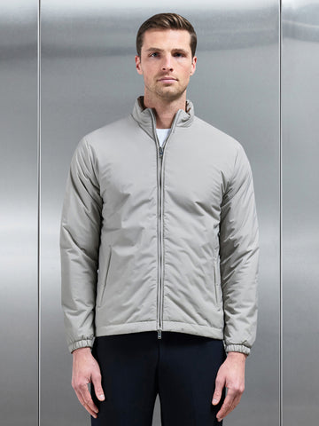 Padded Shell Zip Through Jacket in Stone