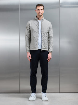 Padded Shell Zip Through Jacket in Stone