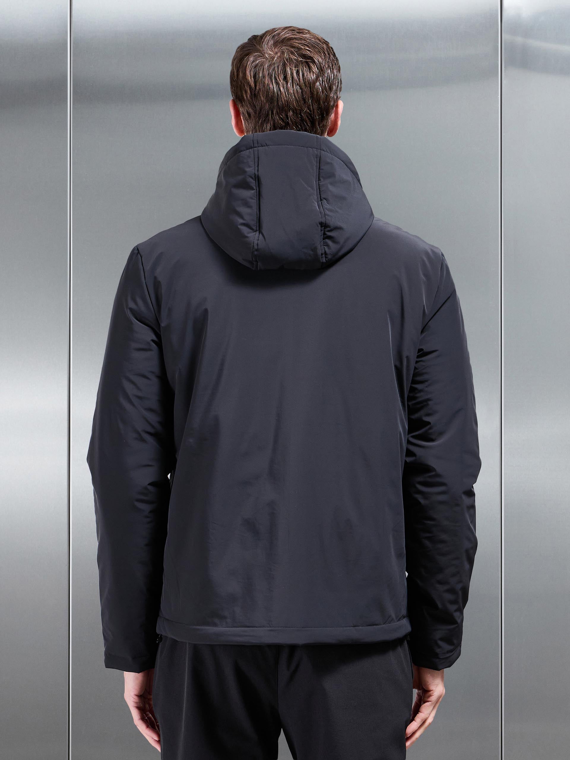 Padded Technical Shell Windbreaker in Black
