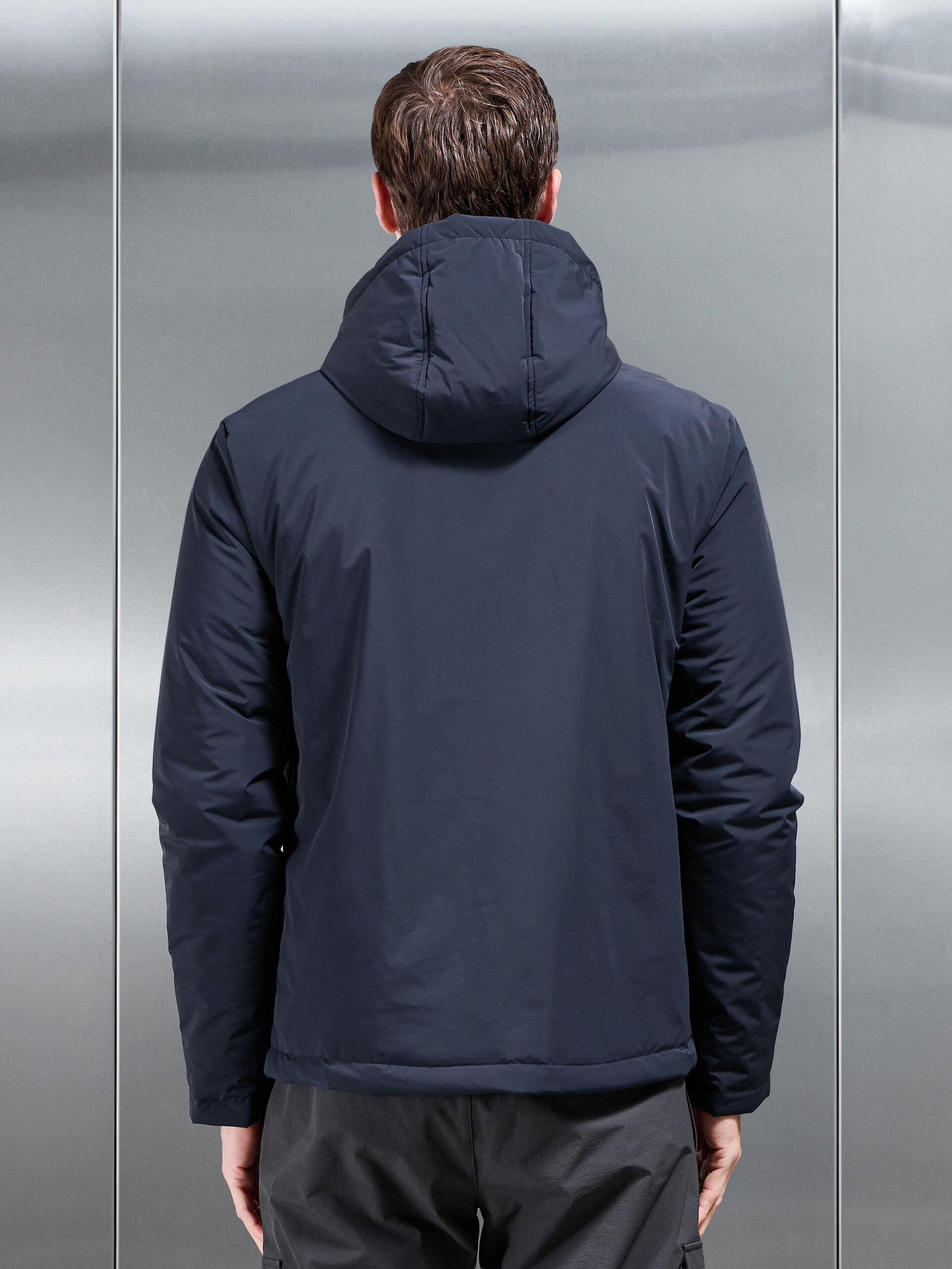 Padded Technical Shell Windbreaker in Navy