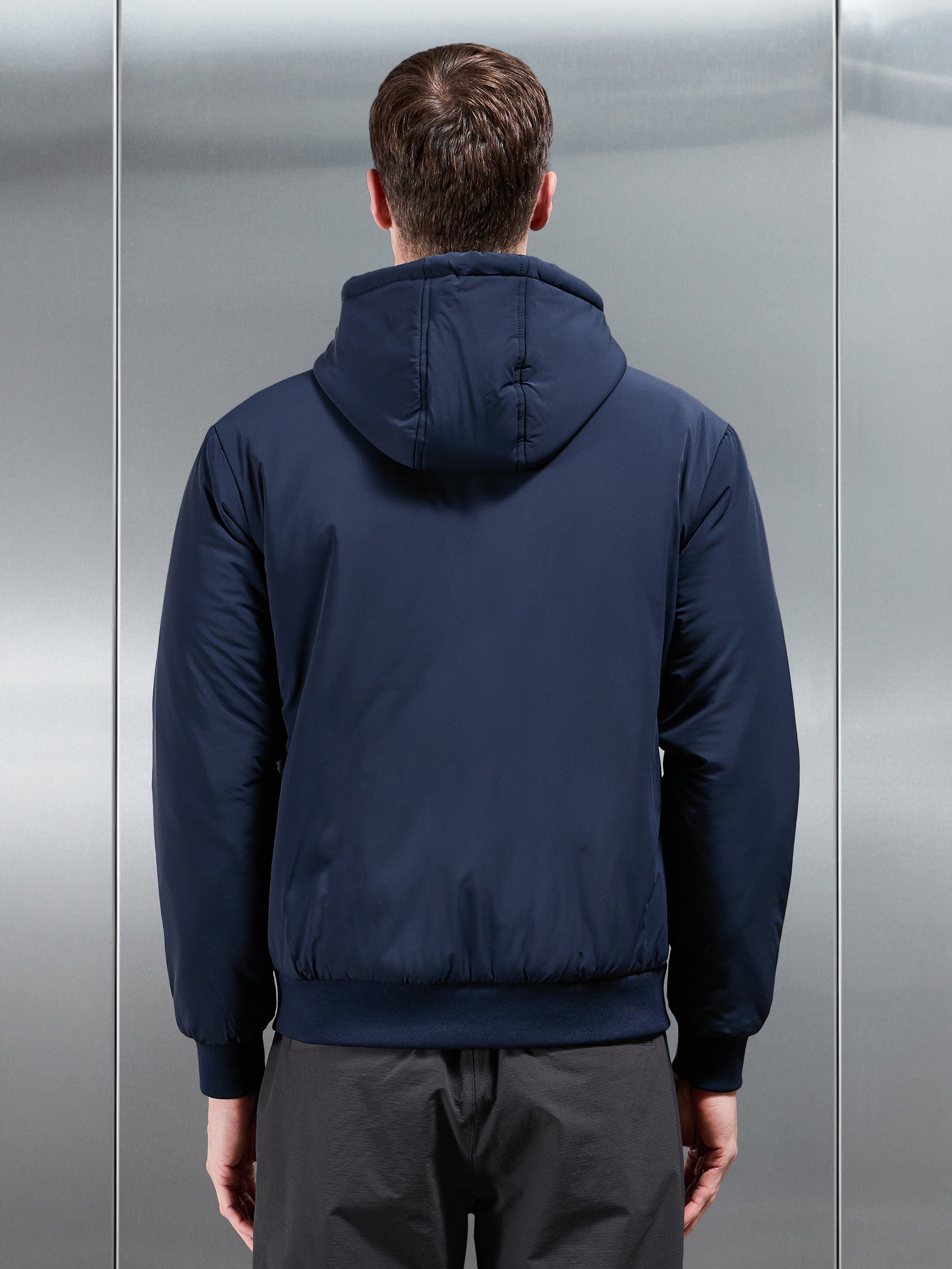 Padded Tonal Windbreaker in Navy