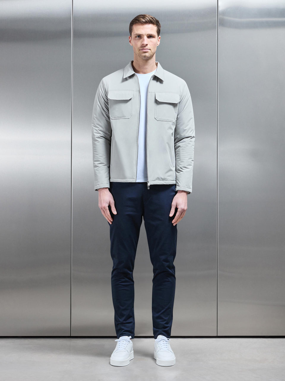 Padded Cargo Jacket in Stone
