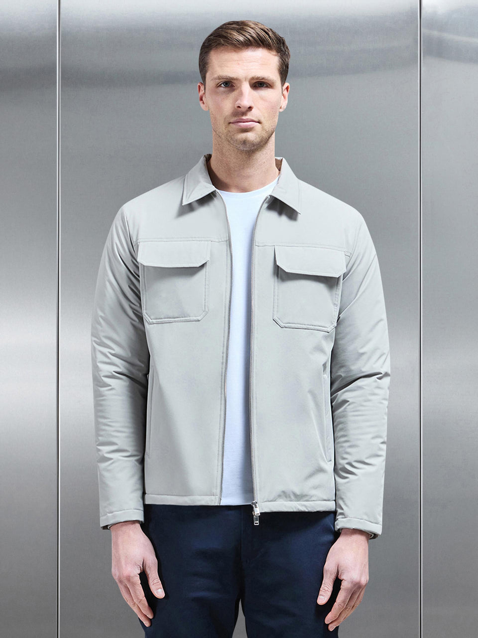Padded Cargo Jacket in Stone