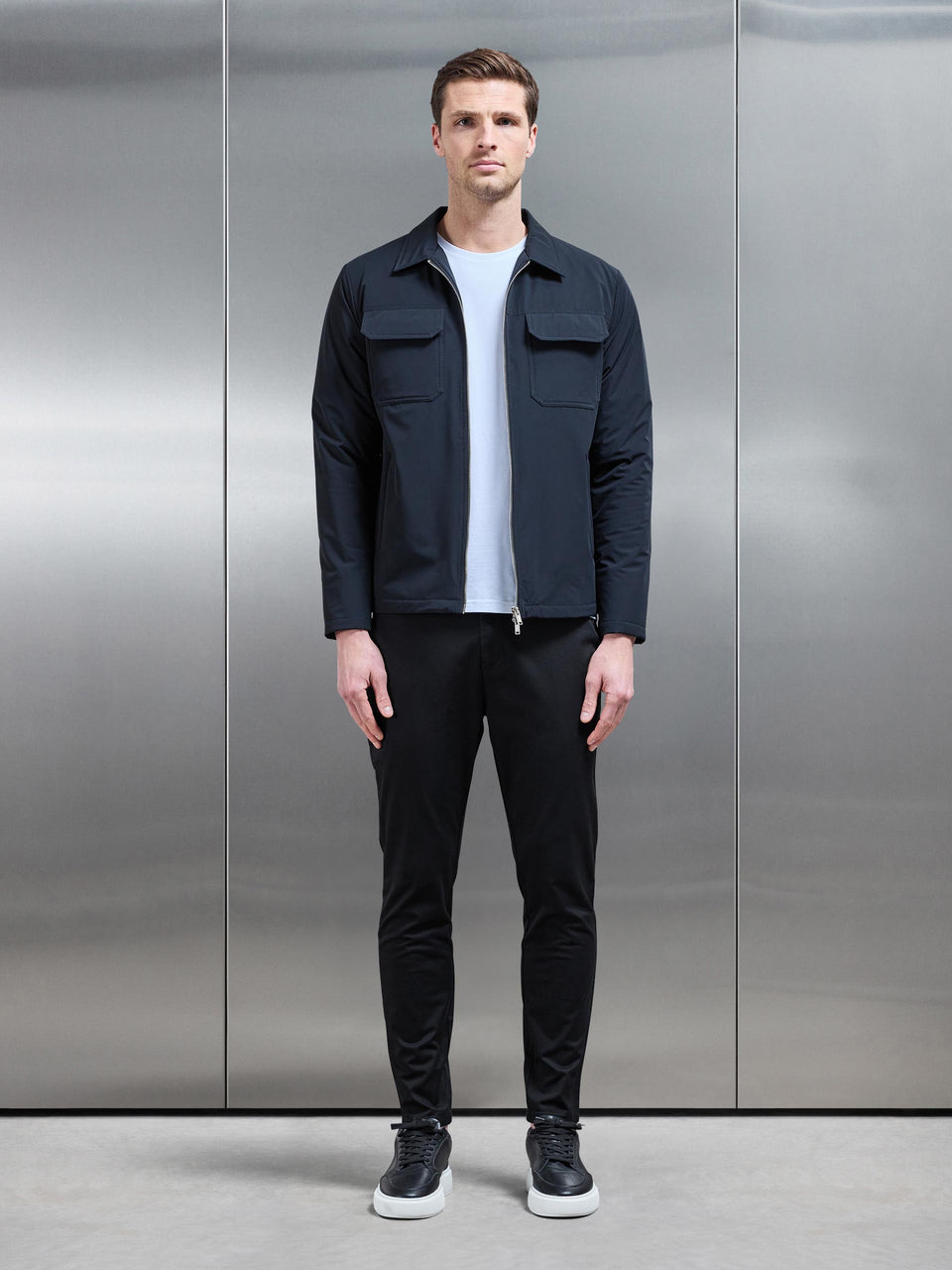 Padded Cargo Jacket in Black
