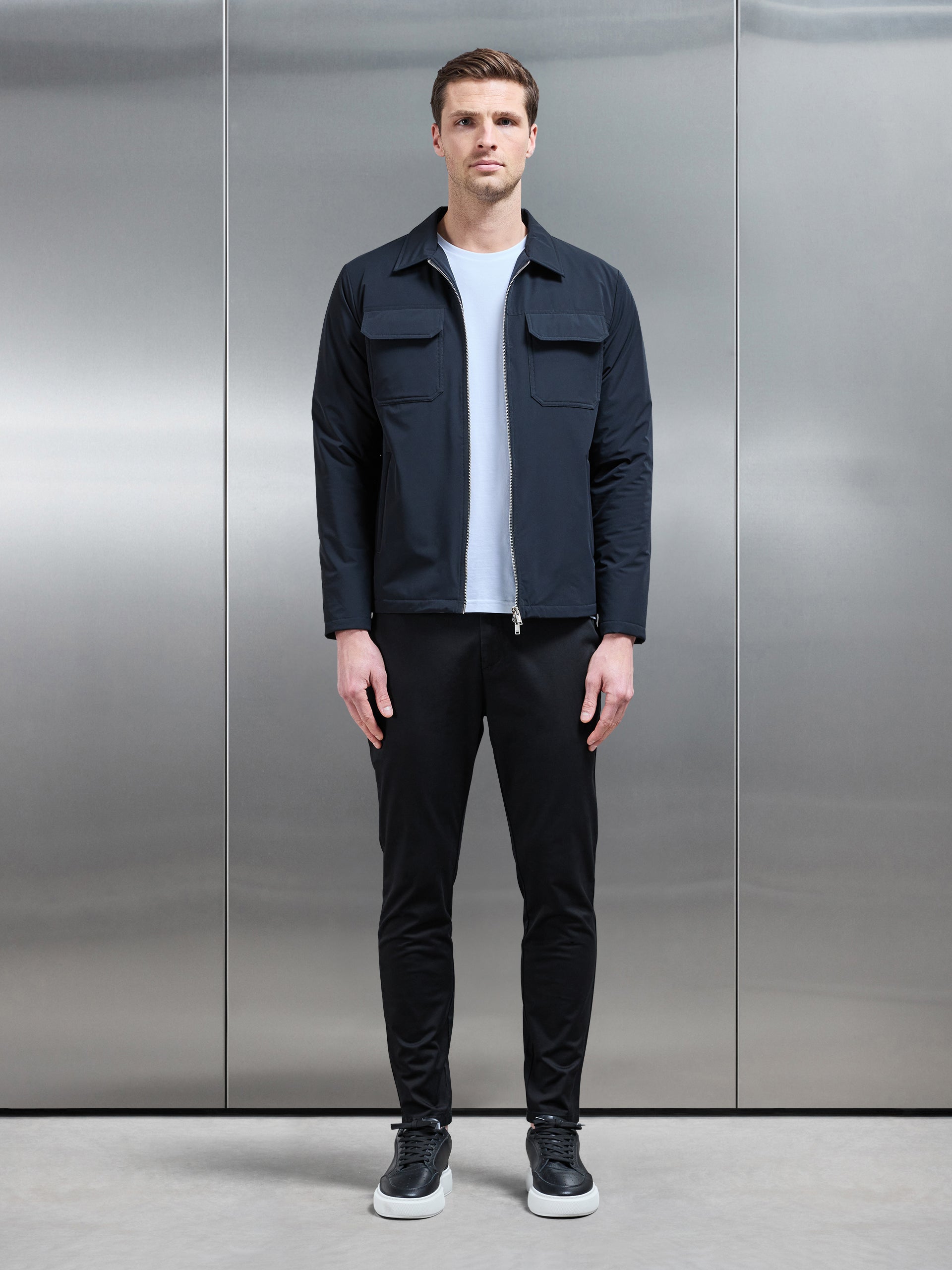 Padded Cargo Jacket in Black