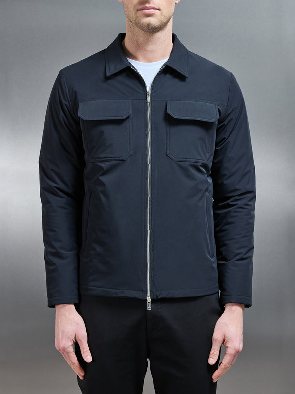 Padded Cargo Jacket in Black