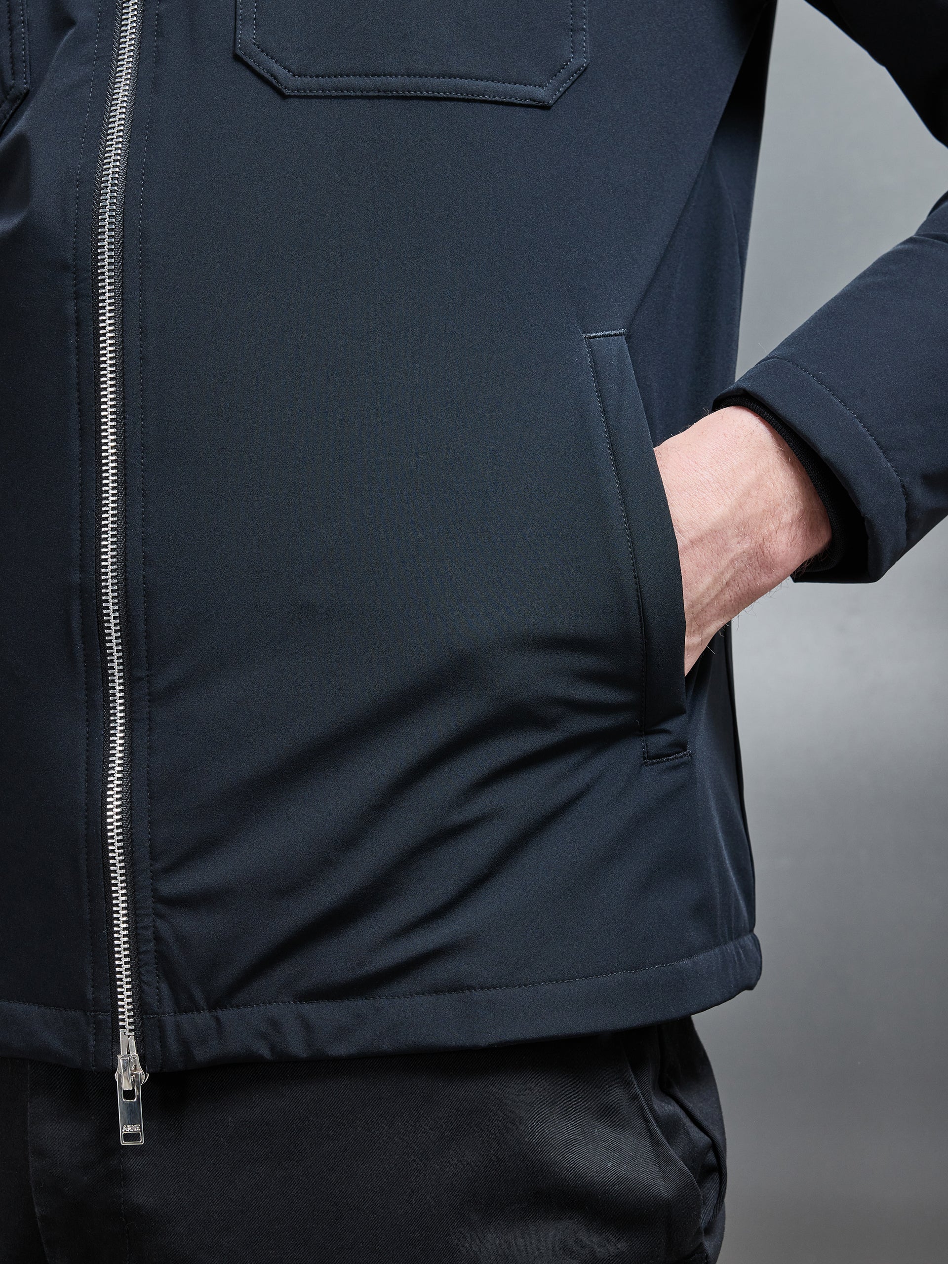 Padded Cargo Jacket in Black