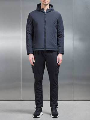 Padded Technical Shell Windbreaker in Black