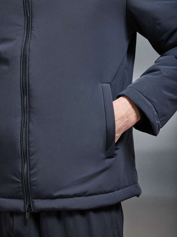 Padded Technical Shell Windbreaker in Black