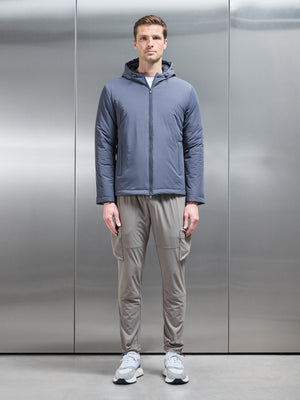 Padded Technical Shell Windbreaker in Grey