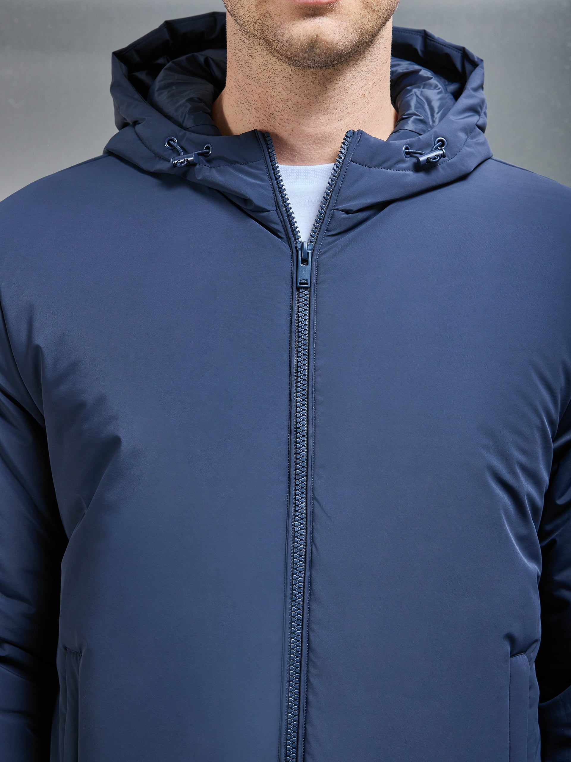 Padded Technical Shell Windbreaker in Navy