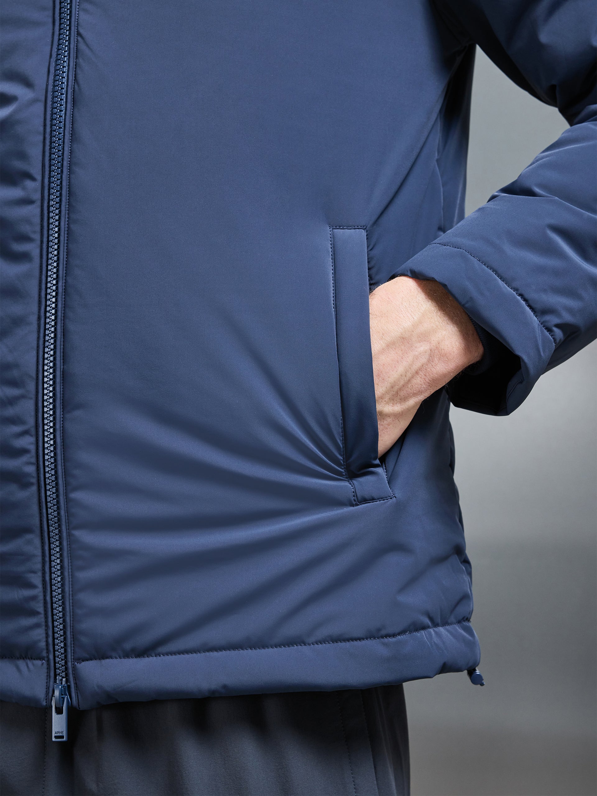 Padded Technical Shell Windbreaker in Navy