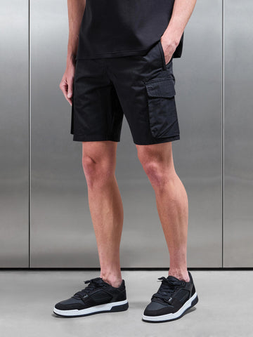 Parachute Cargo Short in Black