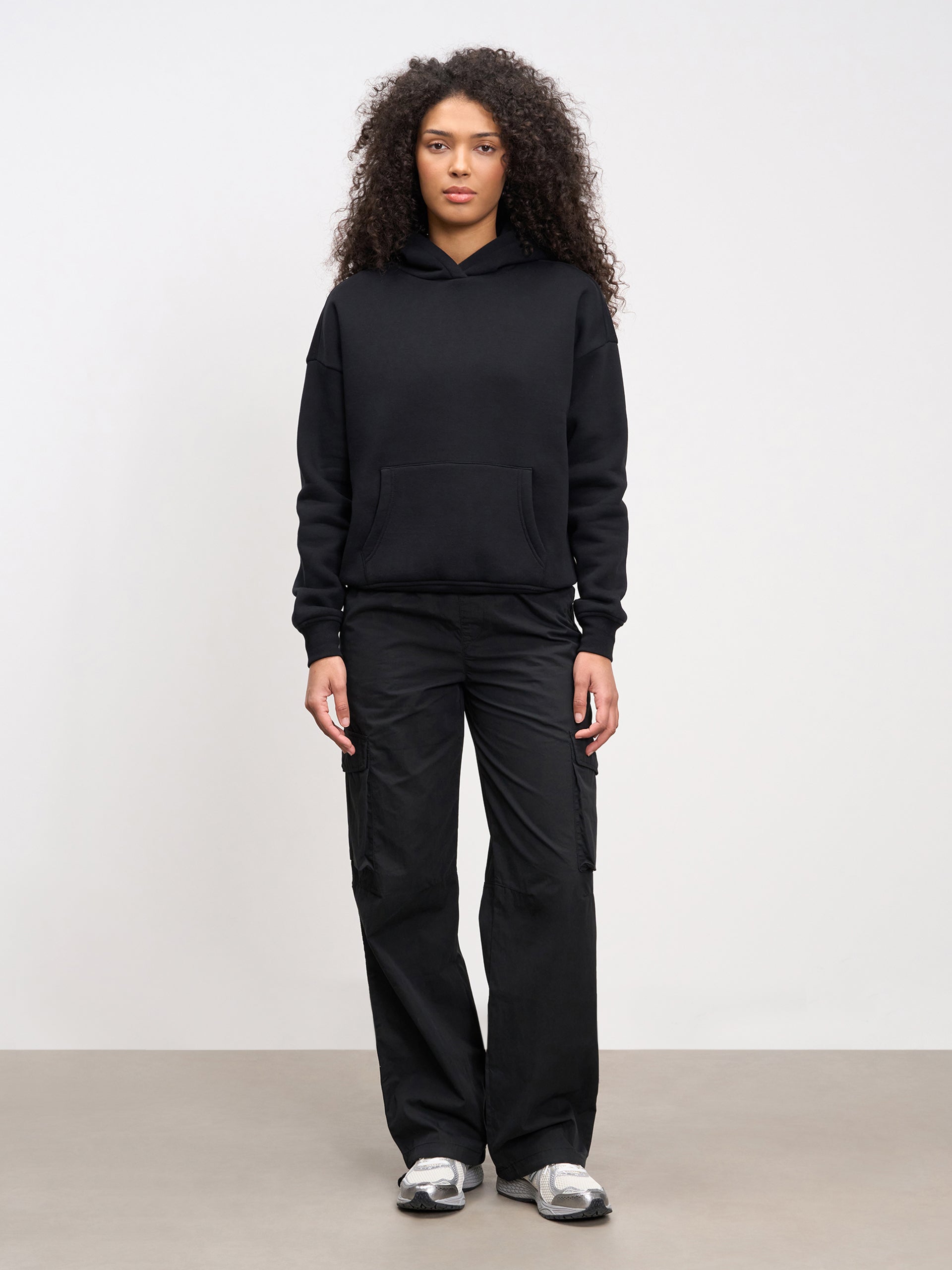 Womens Parachute Cargo Pant in Black