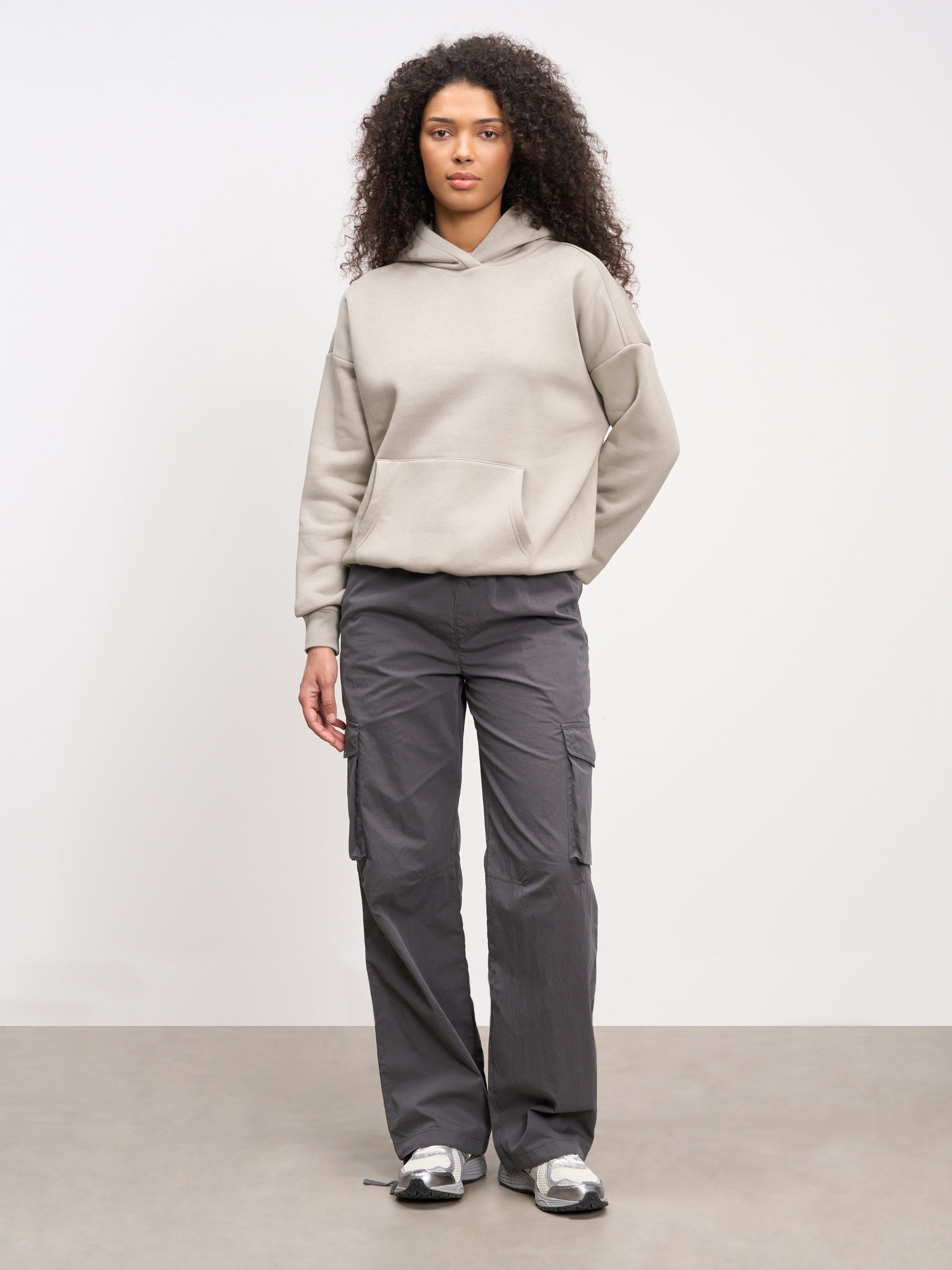 Womens Parachute Cargo Pant in Grey