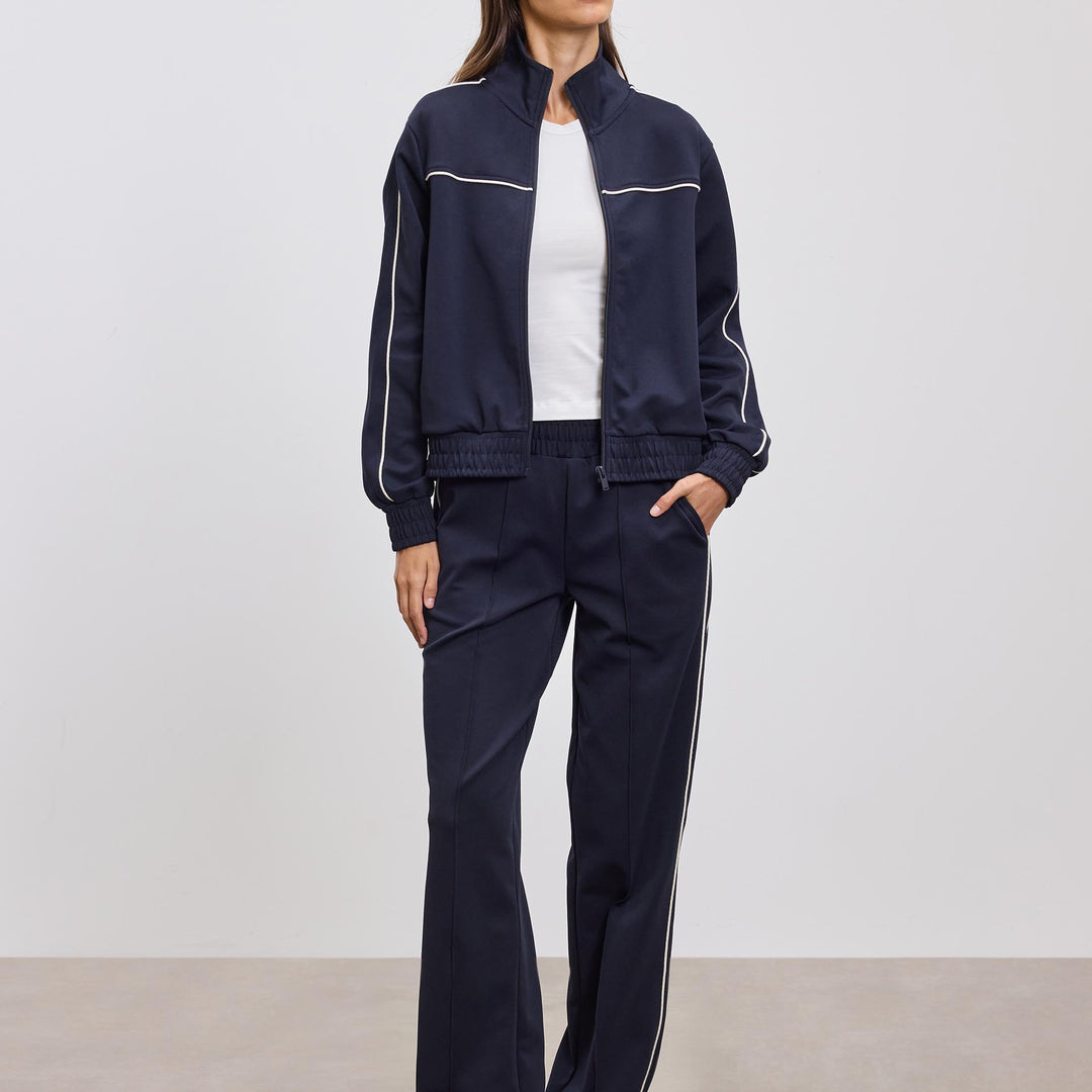 Womens Piping Track Jacket in Navy