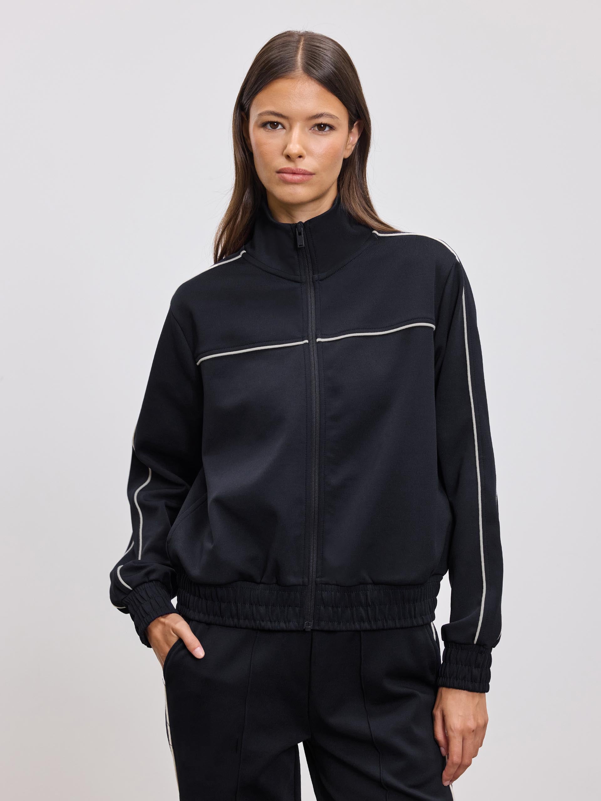 Womens Piping Track Jacket in Midnight Navy