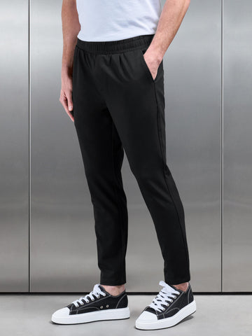 Essential Drawstring Tailored Trouser in Black