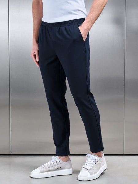 Essential Drawstring Tailored Trouser in Navy