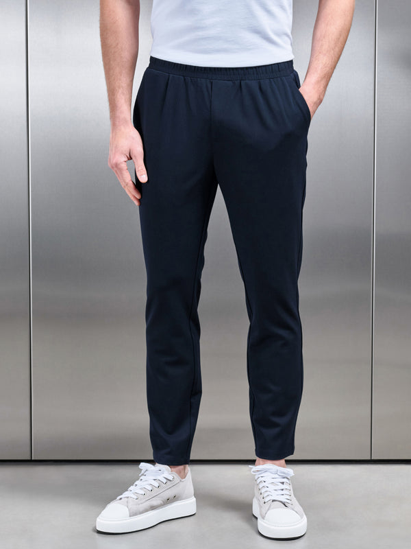 Pleated Drawstring Tailored Trouser in Navy