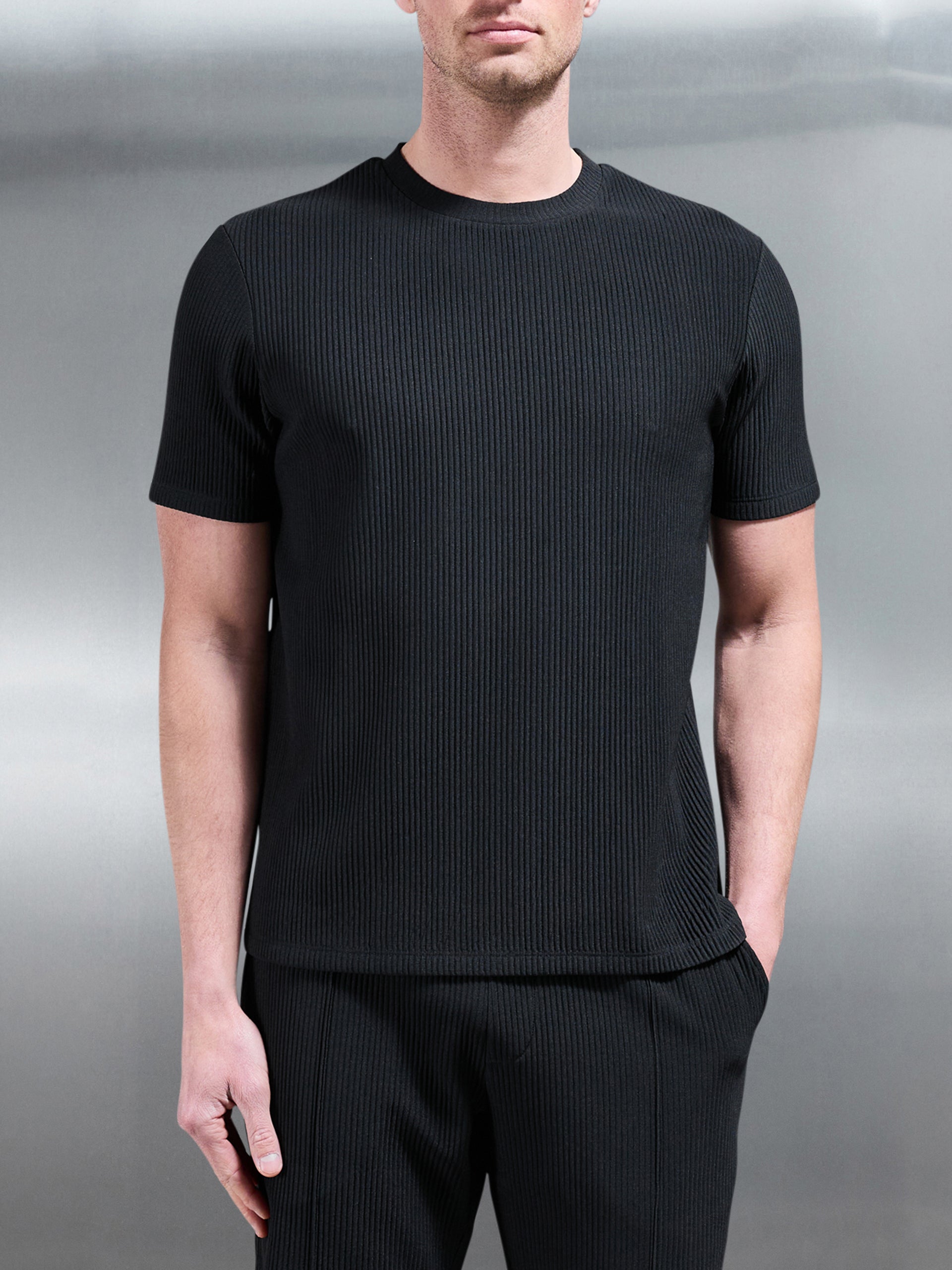 Pleated T-Shirt in Black